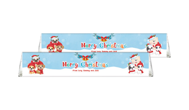 Christmas Puppies Personalised Christmas Toblerone Chocolates 50g