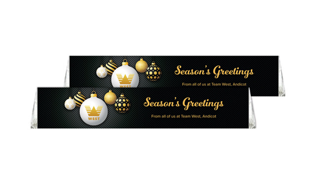 Luxury Black Personalised Christmas Toblerone Chocolates 50g