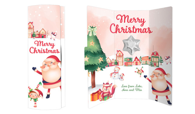 Christmas Village Personalised Chocolate Greeting Card