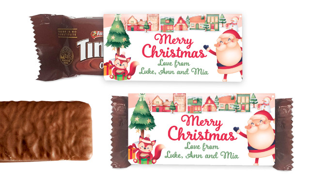 Christmas Village Personalised Individual TimTam TM (Box Of 150)
