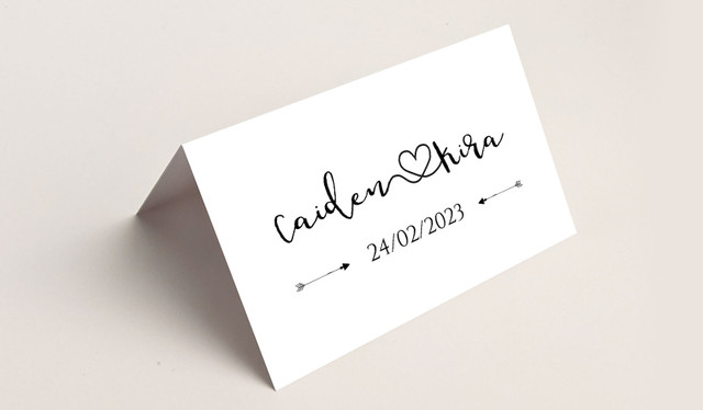 Cursive Names Wedding Place Cards With Guest Names Printed