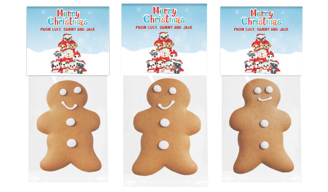 Christmas Puppies Gingerbread Man With Topper