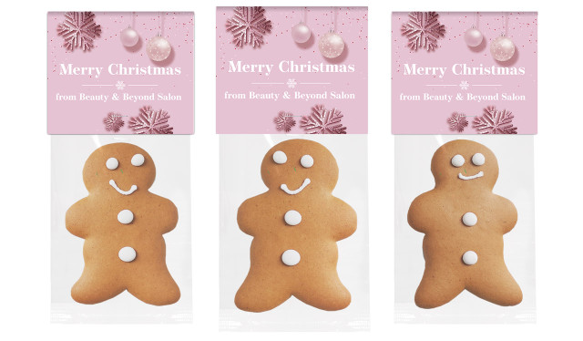 Pink Theme Christmas Gingerbread Man With Topper