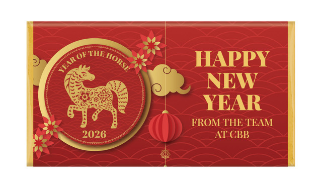 Gold Emblem Lunar New Year Personalised Chocolate Bar
