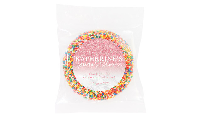 Rose Glitter Personalised Bridal Shower Chocolate Freckle