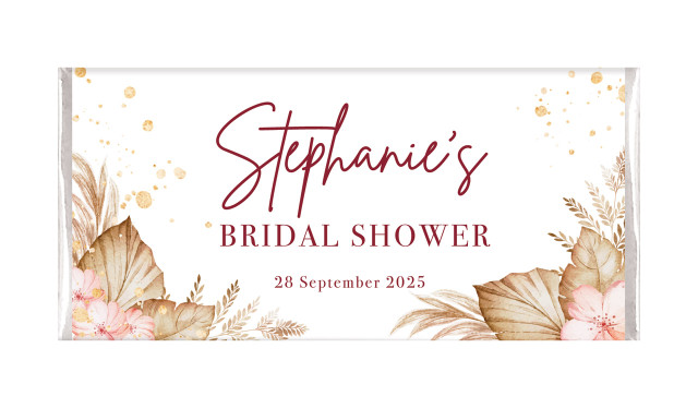 Tropical Personalised Bridal Shower Chocolate Bar
