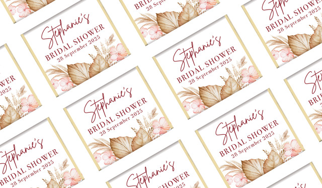 Tropical Personalised Bridal Shower Mini Chocolates