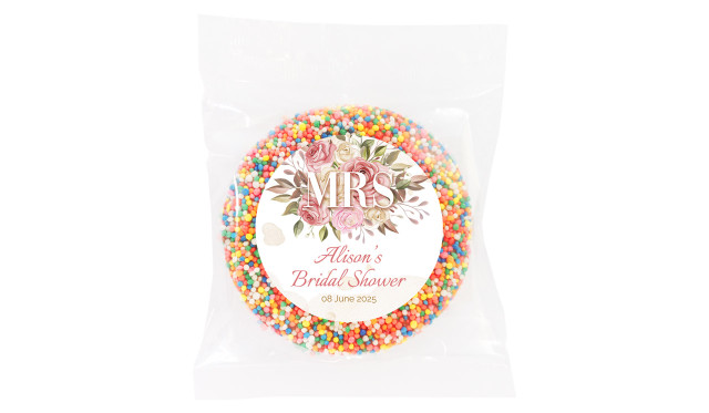 Mrs Floral Personalised Bridal Shower Chocolate Freckle