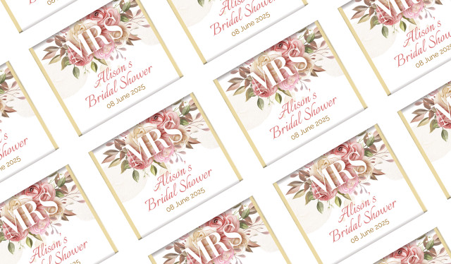Mrs Floral Personalised Bridal Shower Mini Chocolates