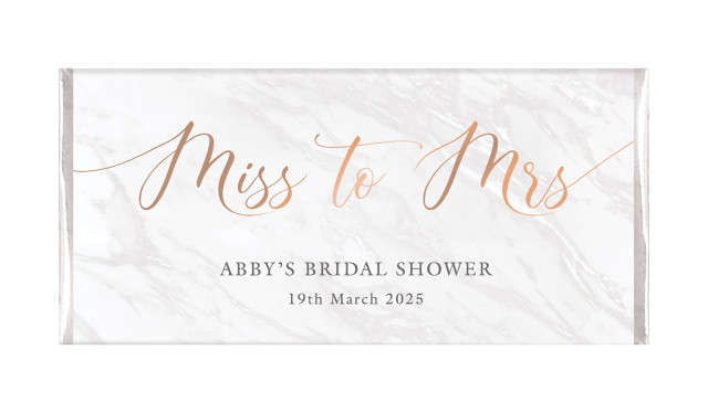 Miss to Mrs Personalised Bridal Shower Chocolate Bar