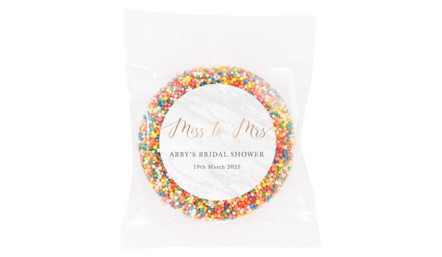 Miss to Mrs Personalised Bridal Shower Chocolate Freckle