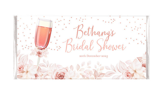 Bubbly Personalised Bridal Shower Chocolate Bar