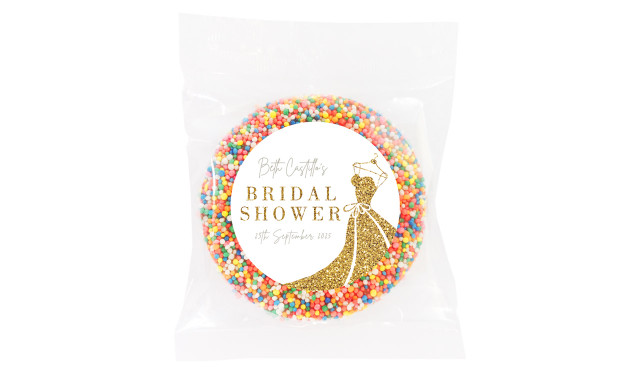 Glitter Dress Personalised Bridal Shower Chocolate Freckle
