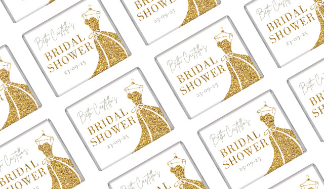 Glitter Dress Personalised Bridal Shower Mini Chocolates