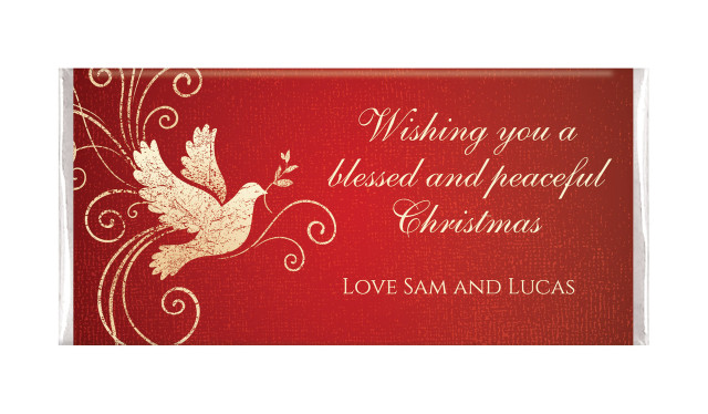 Dove In Gold Personalised Christmas Chocolates