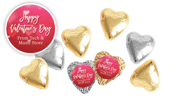 Heart Bokeh Personalised Foil Covered Chocolate Hearts