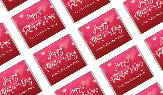 Heart Bokeh Personalised Valentine's Day Mini Chocolates