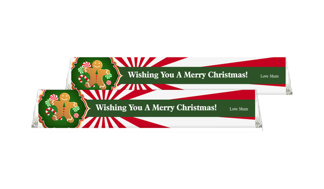 Gingerbread Man Personalised Christmas Toblerone Chocolates 50g