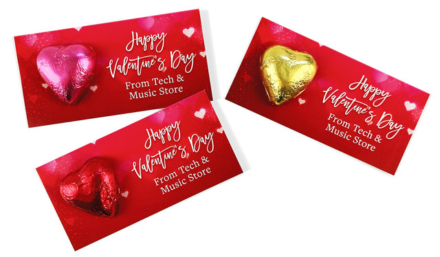 Heart Bokeh Valentine's Day Personalised Chocolate Heart Card