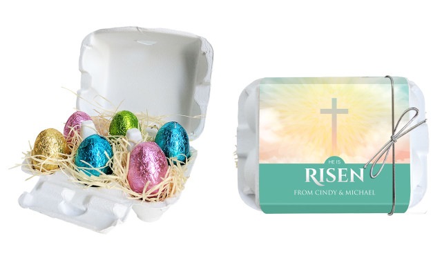 Heavenly Cross Coordinated Personalised Easter Egg Carton