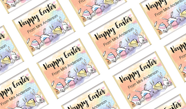 Rainbow Bunnies Personalised Easter Mini Chocolates
