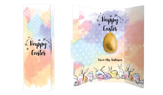 Rainbow Bunnies Personalised Easter Chocolate Card