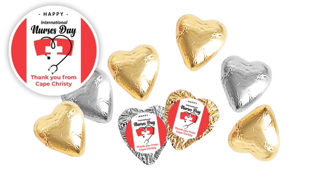 Nurse Hat Personalised Foil Chocolate Hearts