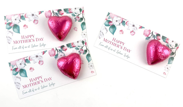Falling Petals Mother's Day Chocolate Heart Card