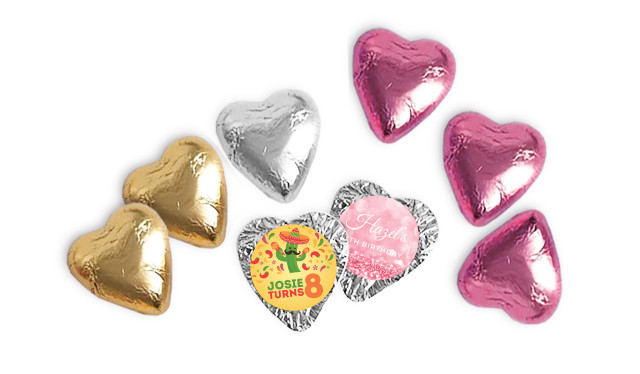 Personalised Chocolate Heart Birthday Favours
