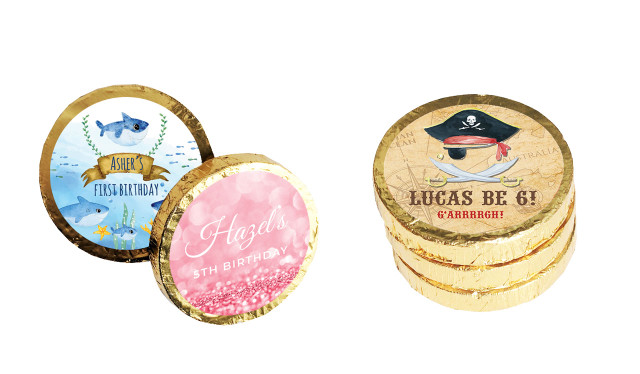 Personalised Chocolate Coin Birthday Favour (Gold Or Silver)