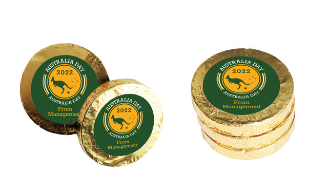 Australia Day Emblem Chocolate Coins (Gold Or Silver)