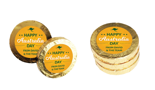 Green & Gold Custom Chocolate Coin