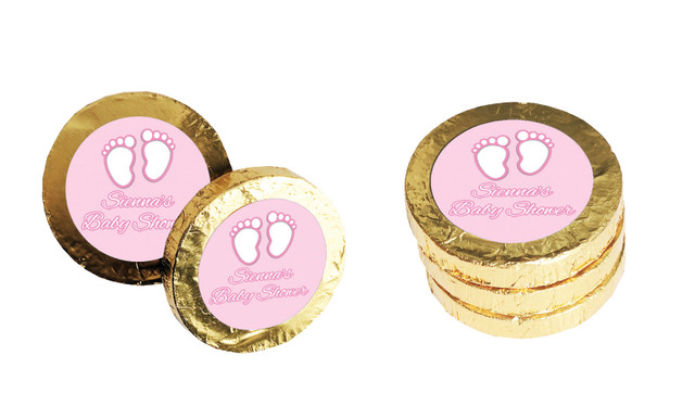 Baby Feet Pink Baby Shower Chocolate Coin