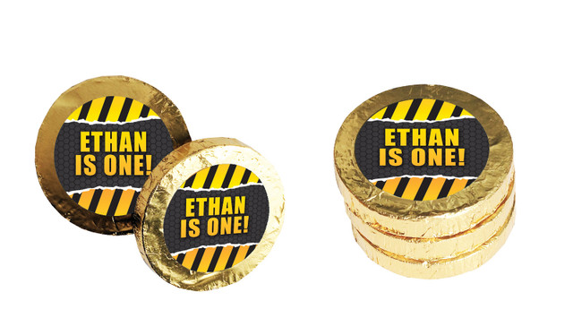 Construction Builders Personalised Chocolate Coin