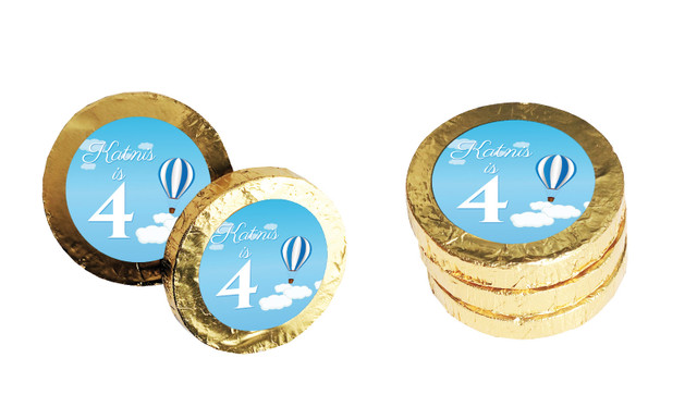 Hot Air Balloon Personalised Chocolate Coin