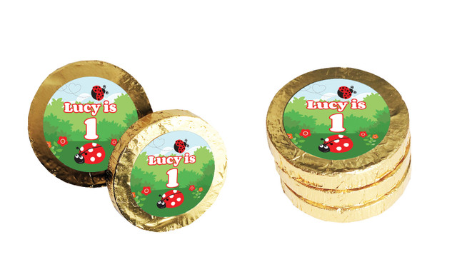 Lady Bug Personalised Chocolate Coin