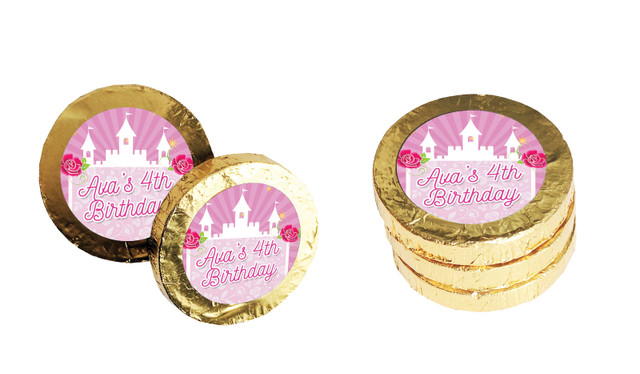 Princess Castle Personalised Chocolate Coin