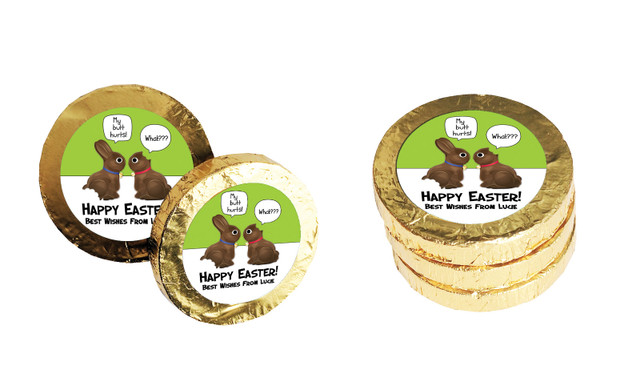 Chocolate Bunnies Personalised Chocolate Coin