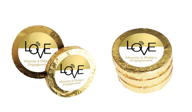Love Letters Engagement Chocolate Coin