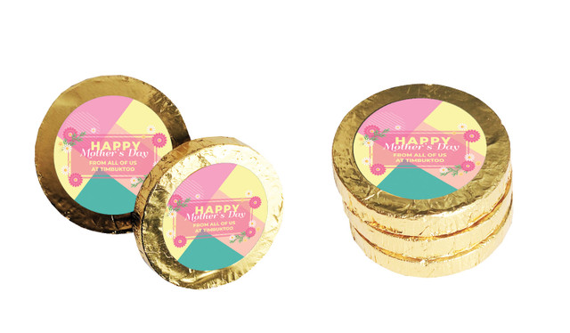 Bold Colours Mothers Day Chocolate Coin