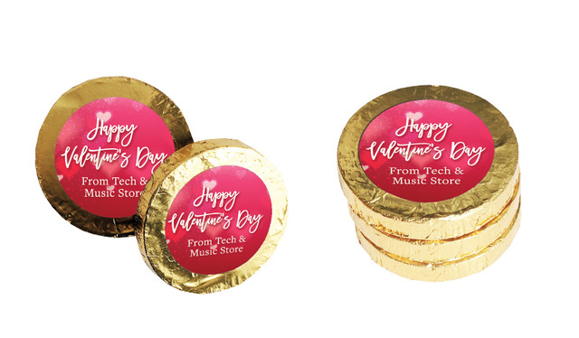 Heart Bokeh Personalised Chocolate Coin