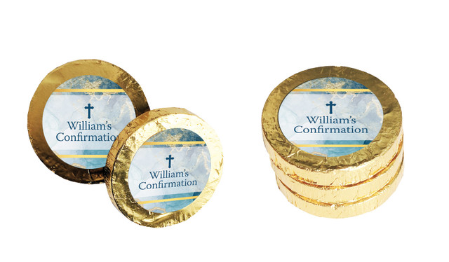 Abstract Background Confirmation Chocolate Coins