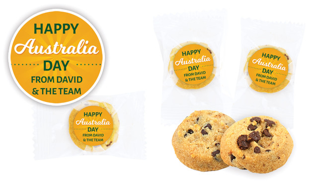 Green & Gold Australia Day Personalised Bite-Size Cookie 5g