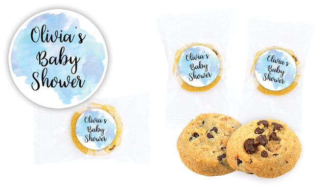 A Splash Of Watercolour Blue Baby Shower Bite-Size Cookie 5g