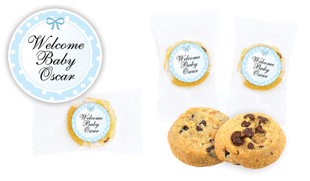 Polkadot Blue Birth Announcement Bite-Size Cookie 5g