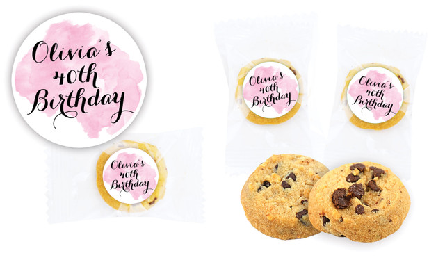 A Splash Of Water Colour Pink Personalised Bite-Size Cookie 5g
