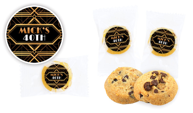 Art Deco Gold Personalised Bite-Size Cookie 5g