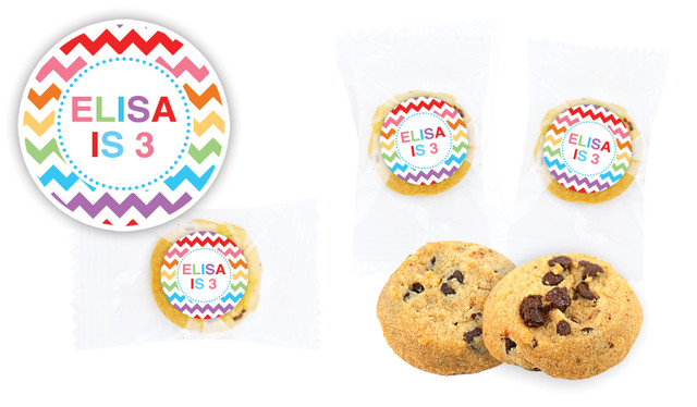 Chevron Rainbow Birthday Bite-Size Cookie 5g