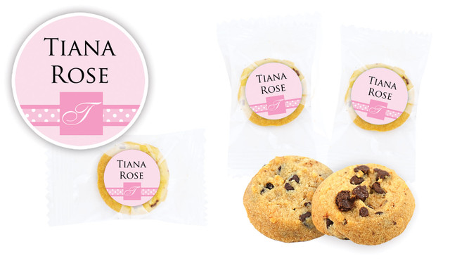 Initial Pink Christening Bite-Size Cookie 5g