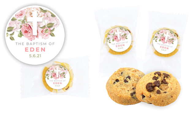 Roses Cross Christening Bite-Size Cookie 5g